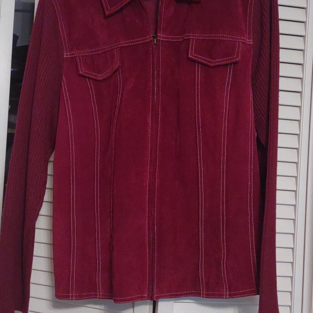 Burgundy Sweater Jacket